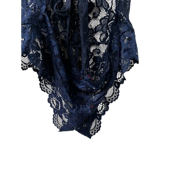 Adome Woman’s NAVY Blue Sheer Babydoll Lace Teddy. Blue not Black NWT Size XL - Picture 8 of 13